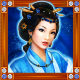Символ игрового автомата Asian Attraction Гейша в голубом